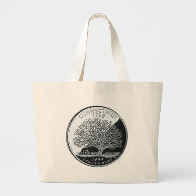 Connecticut State Quarter Large Tote Bag (Front)