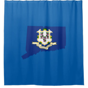 Connecticut state shape flag shower curtain