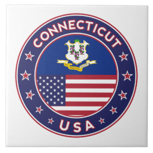 Connecticut sticker, USA States Tile