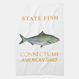 Connecticut Territory Fish The American Shad Tea Towel