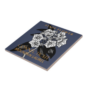 Connecticut Territory Flower Mountain Laurel Tile