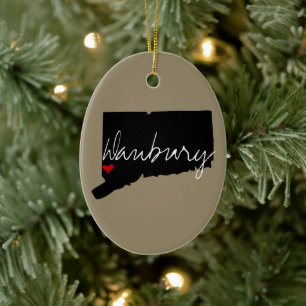 Connecticut Town Ceramic Tree Decoration