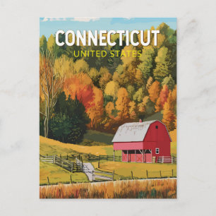 Connecticut Travel Art Vintage Postcard