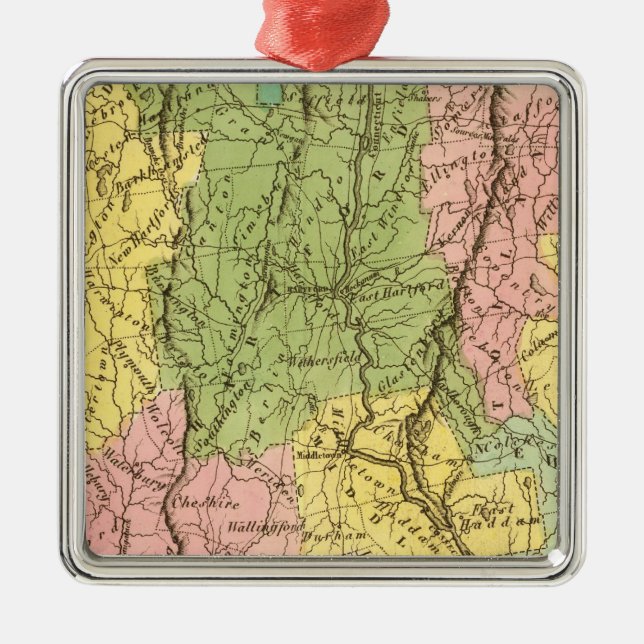 Connecticut US Metal Tree Decoration (Front)