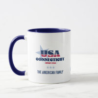 Connecticut USA 1788 Blue Star Personalised Mug