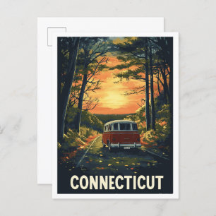 Connecticut USA Art Vintage Travel Postcard