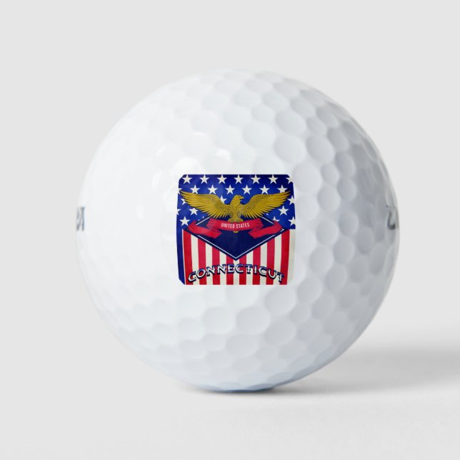 Connecticut USA Flag Golf Balls (Front)