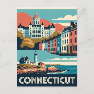 Connecticut USA New England Coast Historic Travel  Postcard