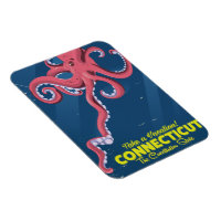 Connecticut USA Octopus vintage travel poster