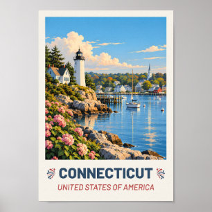 Connecticut USA – Vintage Travel Poster
