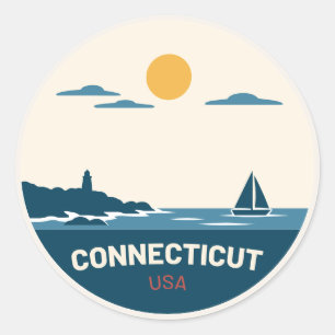 Connecticut USA – Vintage Travel Sticker