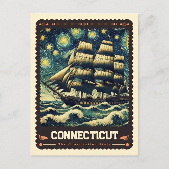 Connecticut | Vincent Van Gogh Inspired Postcard (Front)