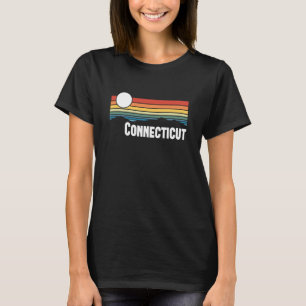 Connecticut Vintage Sunset 80s Retro Summer State T-Shirt