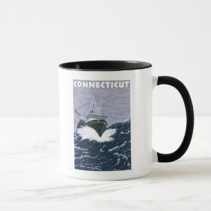 ConnecticutCrab Fishing Boat Scene Mug