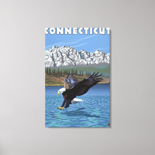 ConnecticutEagle Fishing Canvas Print (Front)