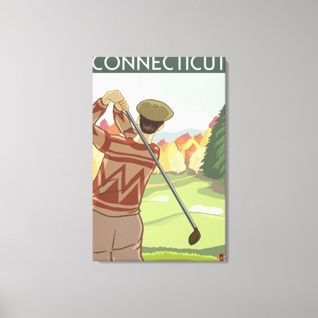 ConnecticutGolfing Scene Canvas Print (Front)
