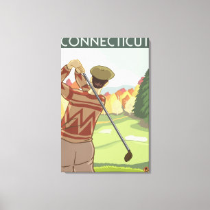 ConnecticutGolfing Scene Canvas Print