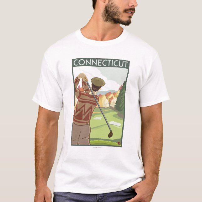 ConnecticutGolfing Scene T-Shirt (Front)