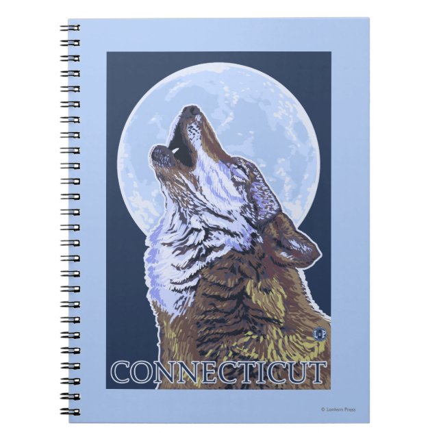 ConnecticutHowling Wolf Spiral Notebook (Front)