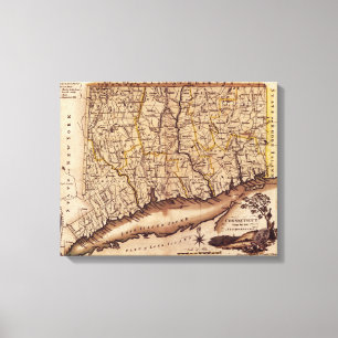 ConnecticutPanoramic MapConnecticut Canvas Print