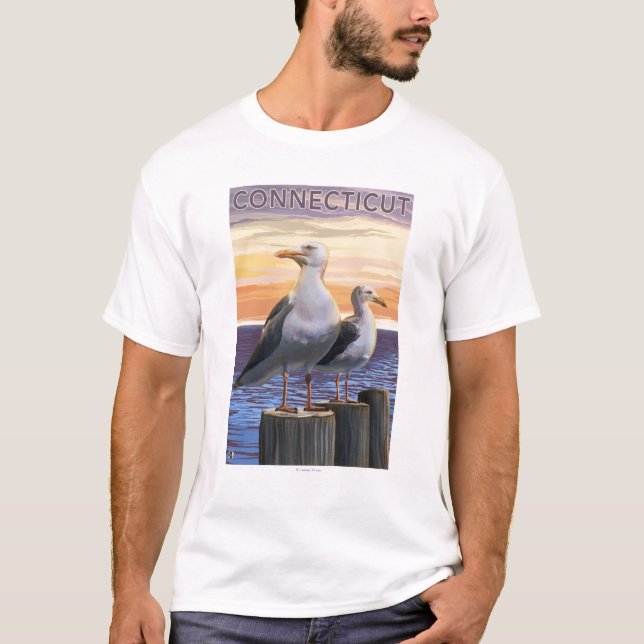 ConnecticutSea Gulls Scene T-Shirt (Front)