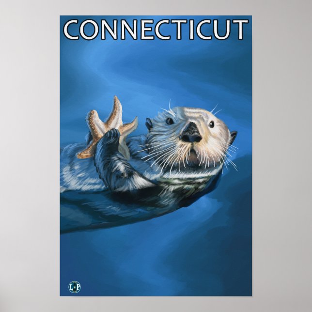 ConnecticutSea Otter Scene Poster (Front)