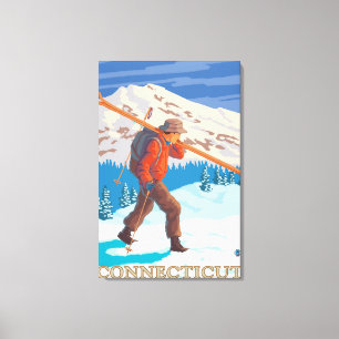 ConnecticutSkier Carrying Skis Canvas Print