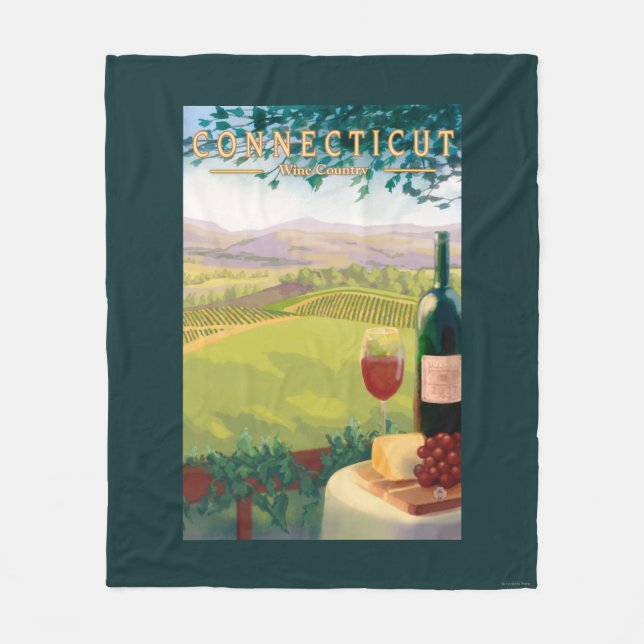 ConnecticutWine Country Scene Fleece Blanket (Front)