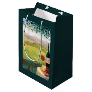 ConnecticutWine Country Scene Medium Gift Bag