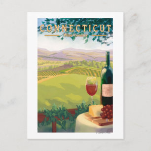 ConnecticutWine Country Scene Postcard