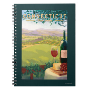 ConnecticutWine Country Scene Spiral Notebook