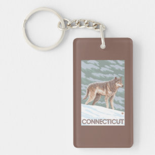 ConnecticutWolf Scene Key Ring