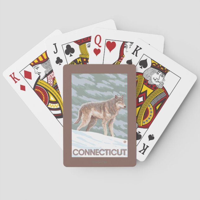 ConnecticutWolf Scene Playing Cards (Back)