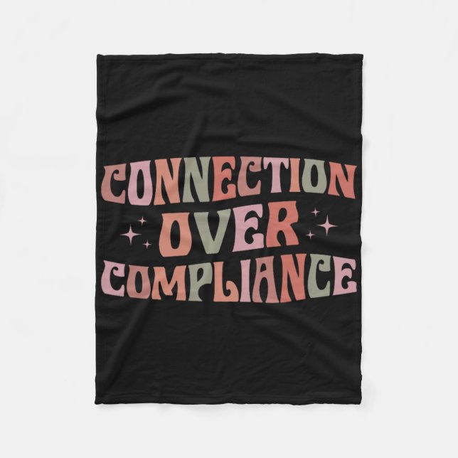 Connection Over Compliance Autism Awareness Sped T Fleece Blanket (Front)