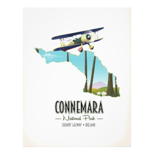Connemara National Park County Galway Ireland map Photo Print