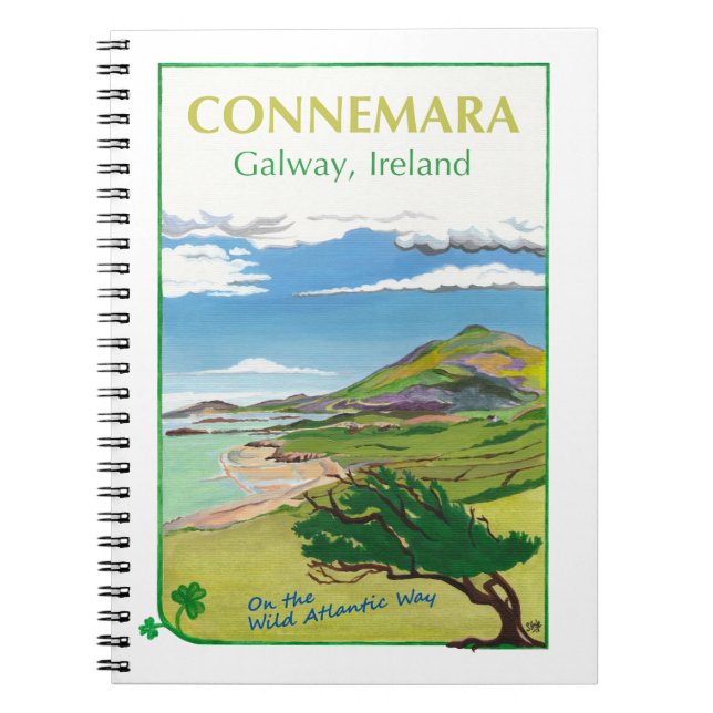 Connemara Travel Poster Design Notebook (Front)