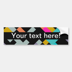 Connnected shapes abstract design bumper sticker