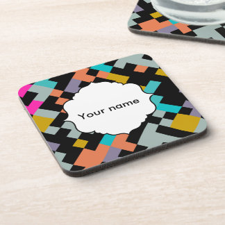 Connnected shapes abstract design coaster