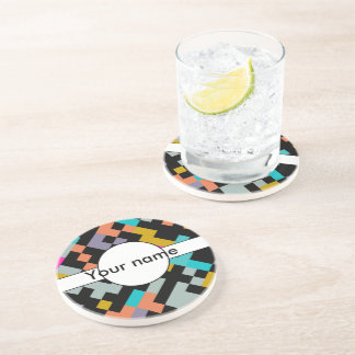 Connnected shapes abstract design coaster