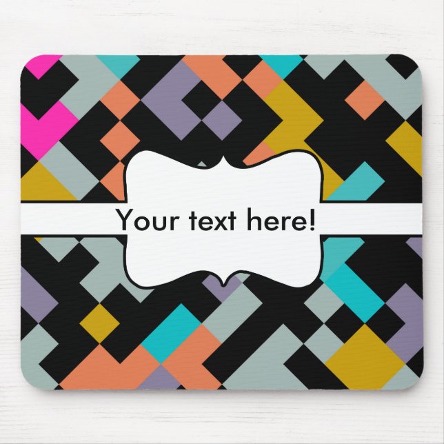 Connnected shapes abstract design mouse pad (Front)