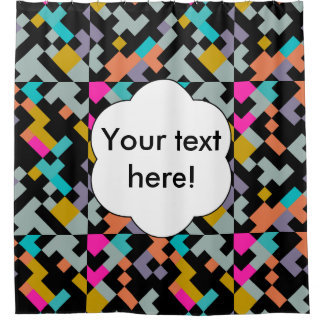 Connnected shapes abstract design shower curtain