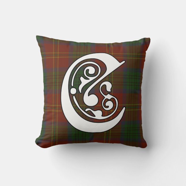 Connolly Clan Tartan Monogram Cushion (Front)