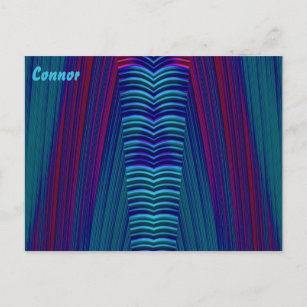 CONNOR ~ Glossy Postcard 3D Red Blue Zany