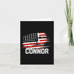 Connor Usa Flag Personalised 4th Of July Connor  Card