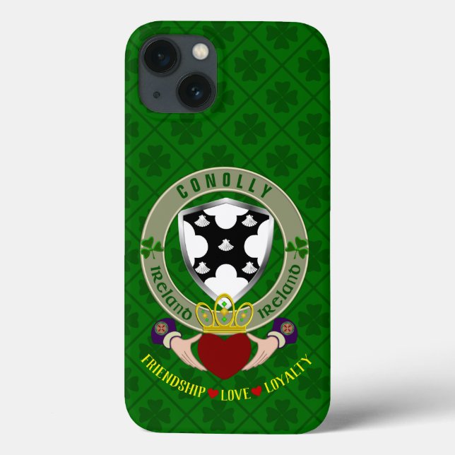 Conolly Irish Shield & Claddagh Personalised       Case-Mate iPhone Case (Back)