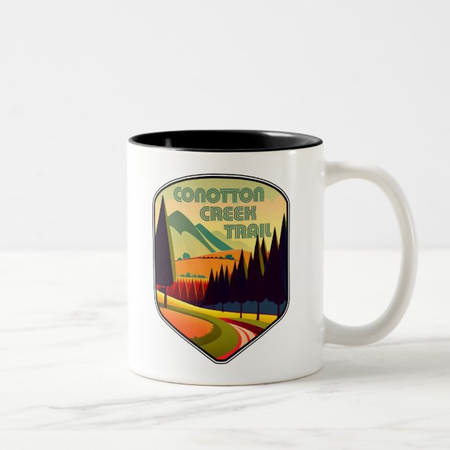 Conotton Creek Trail Ohio Colours Two-Tone Coffee Mug (Right)