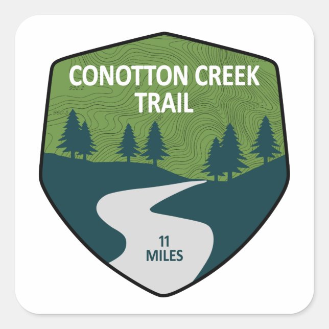 Conotton Creek Trail Square Sticker (Front)