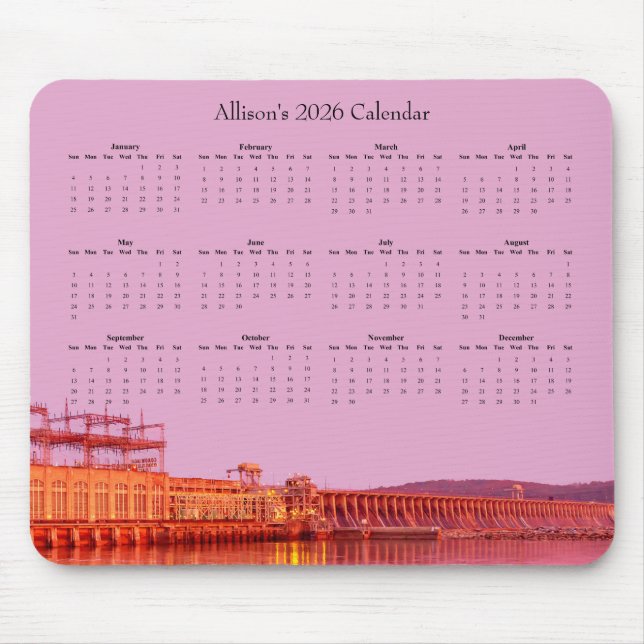 Conowingo Dam at Sunrise – 2026 Calendar Mouse Pad (Front)