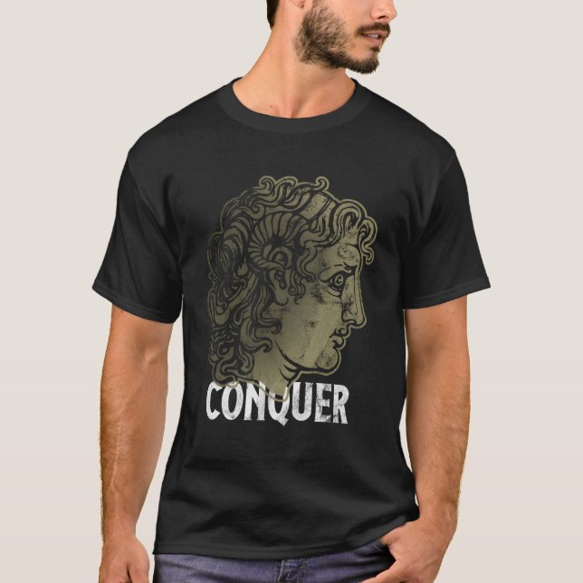 Conquer Alexander The Great Head Ancient Greece De T-Shirt (Front)