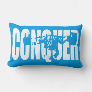 CONQUER (Body building Motivation) Lumbar Cushion